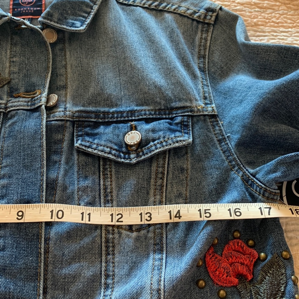 Boom Boom Embroidered Denim Jacket Size Small - Picture 9 of 13